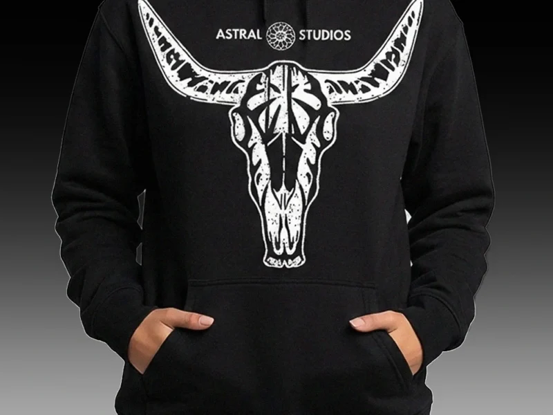 Početna | Astral Studios — Autentične majice i streetwear odeća Crni hoodie Taurus Astral sa simbolom bika – domaća proizvodnja Astral Studios